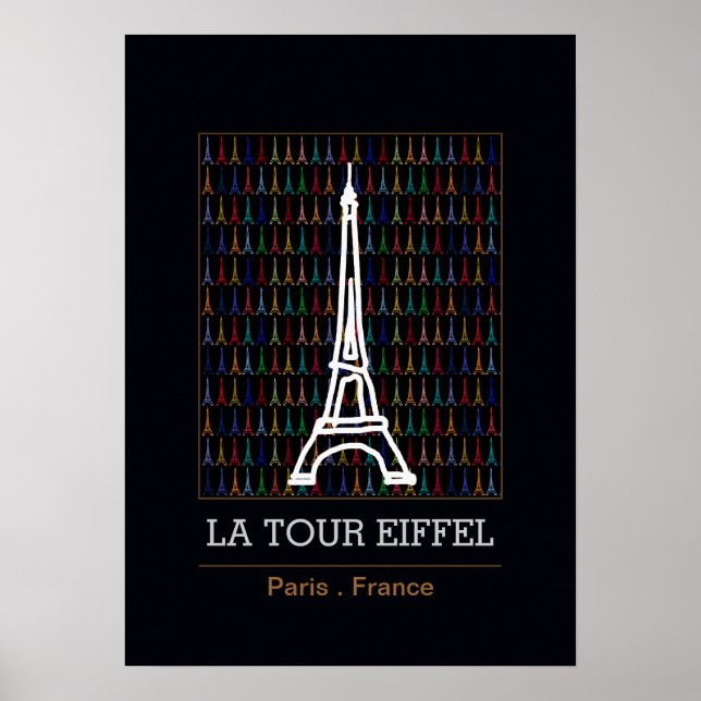 Póster La Tour Eiffel / decoração francesa (Frente)