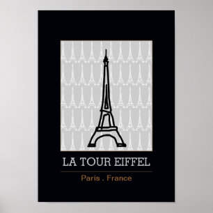 Póster La Tour Eiffel / preto e branco