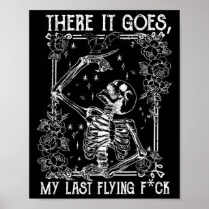 Poster Lá Vai O Meu Último Skeletons Voador Engraçado Hal