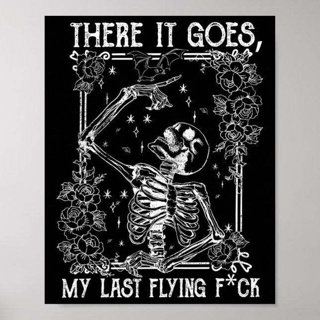 Poster Lá Vai O Meu Último Skeletons Voador Engraçado Hal (Frente)