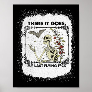 Poster Lá Vai O Meu Último Skeletons Voador Engraçado Hal