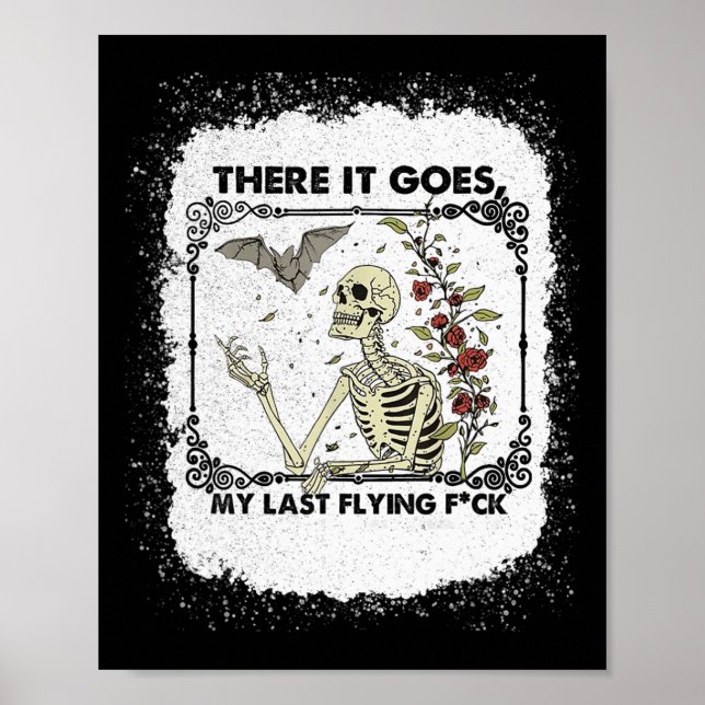 Poster Lá Vai O Meu Último Skeletons Voador Engraçado Hal (Frente)