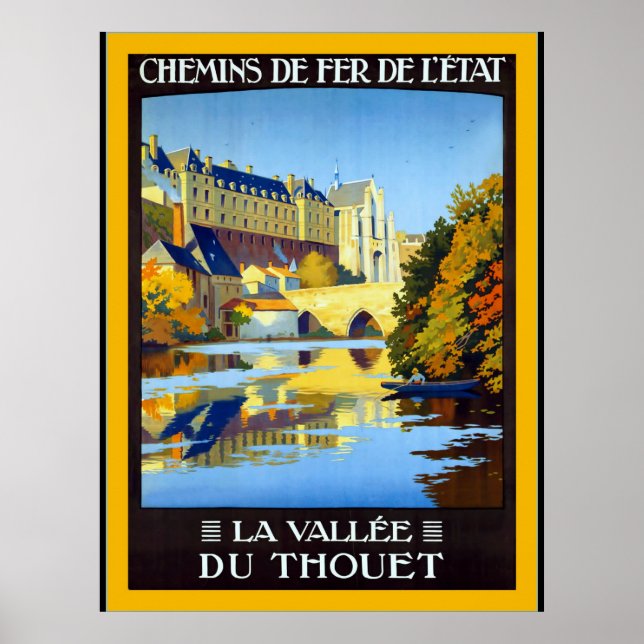 Póster La Vallée du Thouet ~ Vintage Viagem (Frente)