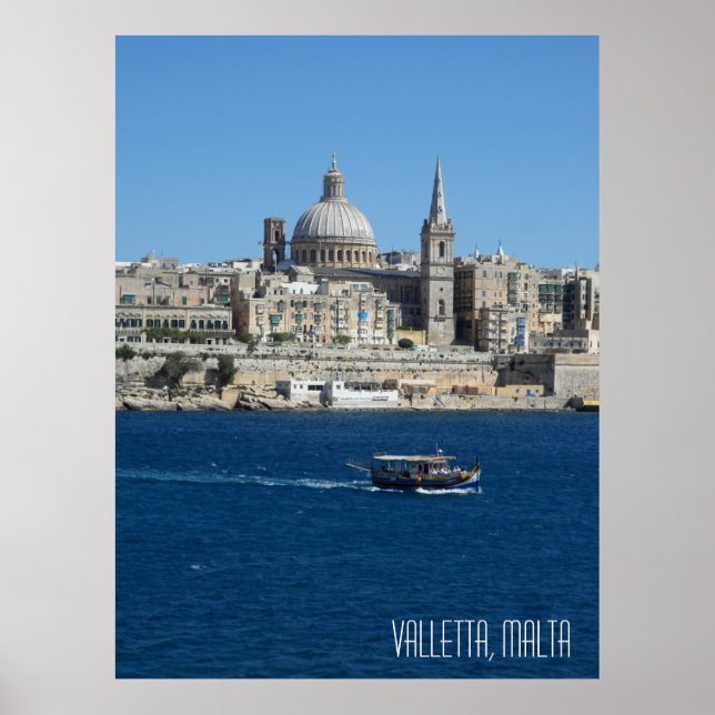 Poster La Valletta Malta Landscape Vacscape Souvenir (Frente)