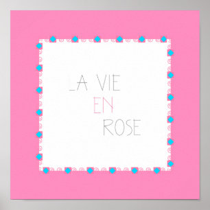 Póster La Vie En Rose - Life In Pink - French