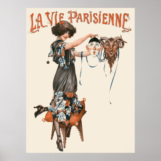 Poster La Vie Parisienne - Les masques de l'amour, Illust (Frente)