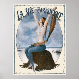 Poster La Vie Parisienne - Sur La Plage de Deauville, Le