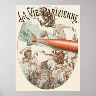 Poster La Vie Parisienne - Une torpille à Trouville-sous-