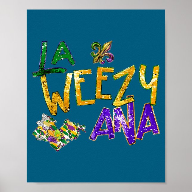 Poster La weezy ana contas do mardi gras carnaval de nova (Frente)