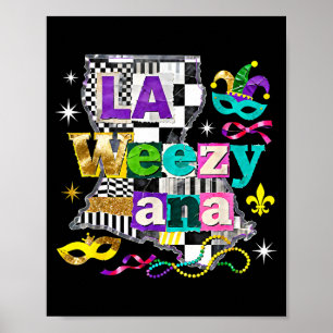 Poster La Weezy Ana Desenho Carnaval Mardi Gras Louisiana