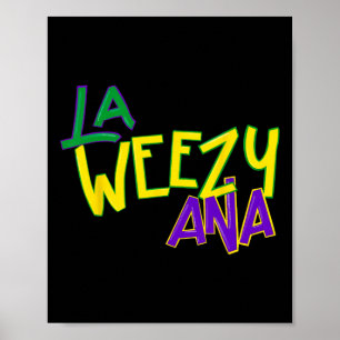 Poster La Weezy Ana Mardi Gras Louisiana Fat Terça-feira
