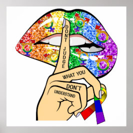 Poster Lábios arco-íris LGBT