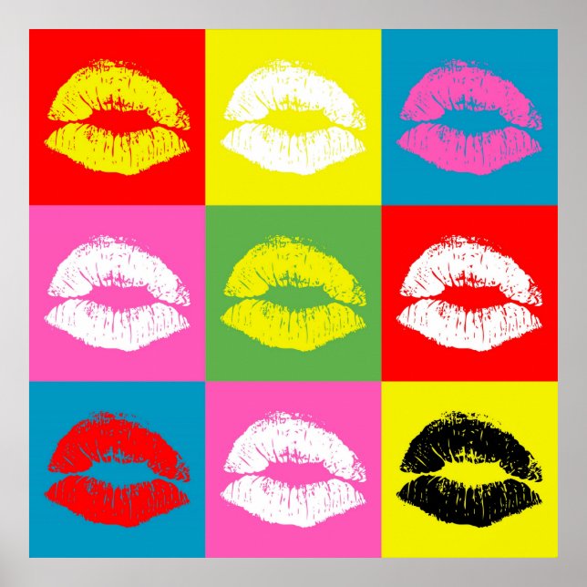 Póster Lábios coloridos (Frente)