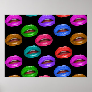 Poster Lábios Coloridos de Pouty Lipstick