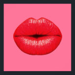 Poster Lábios de pop de Batom Vermelho em rosa-claro<br><div class="desc">Um design baseado na pop de grandes lábios vermelhos com batom superdimensionado contra um fundo cor-de-rosa-candy girly. A cor de fundo pode ser personalizada e alterada para qualquer cor brilhante que se adaptasse a você.</div>