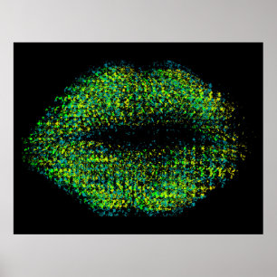 Poster Lábios Modernos de Arte Abstrato nº 12