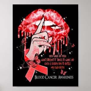 Poster Lábios Pingando Borboletas Mulheres Câncer de Sang
