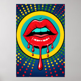Poster Lábios Vermelhos Pop Art