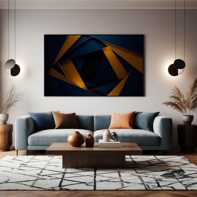 Poster Labirinto Azul Dourado (Criador carregado)