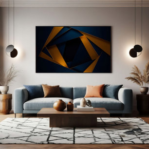 Poster Labirinto Azul Dourado
