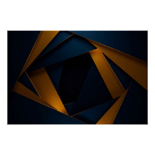 Póster Labirinto Azul Dourado