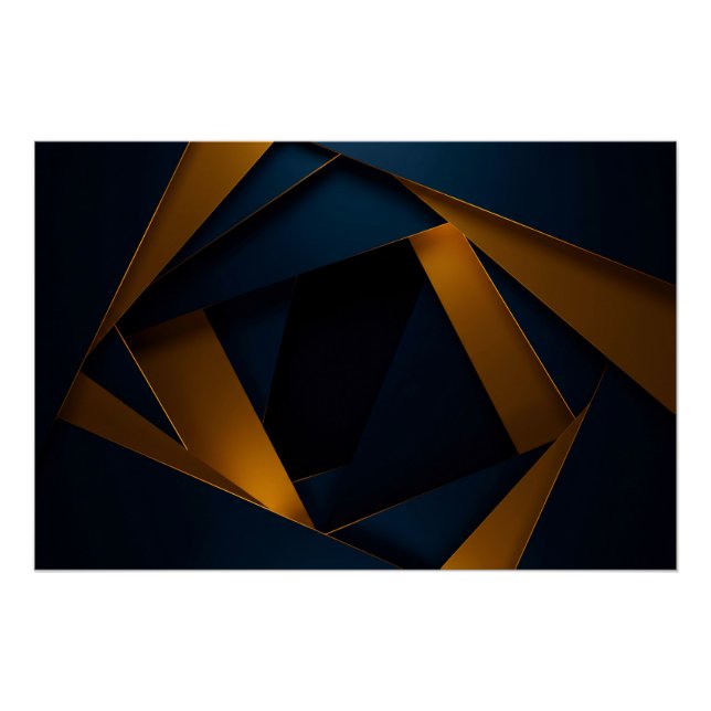 Póster Labirinto Azul Dourado (Frente)