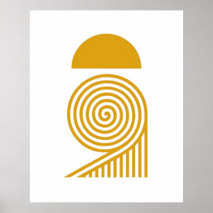 Poster Labirinto de Luz – Sol e Espiral Dourada