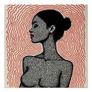 Póster Labirinto de Seu Despertar – Um Retrato Minimalist