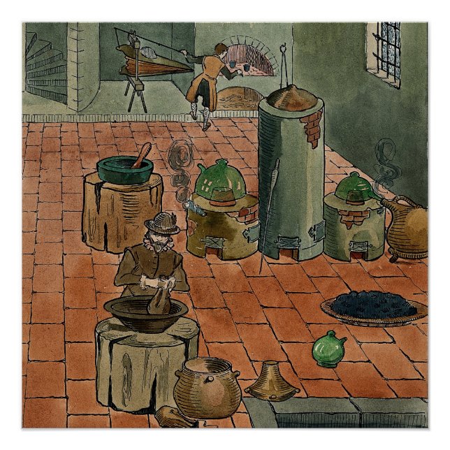 Póster Laboratório de Alquimia Medieval (Frente)