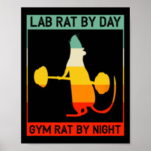 Poster Laboratório de Musculação Retro Rato de Laboratóri