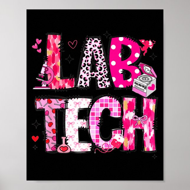Poster Laboratory Tech Valentines Day Medical Lab Tech La (Frente)