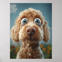 Labradoodle australiano de olhos grandes