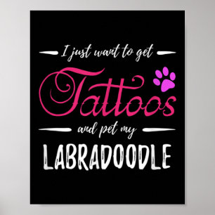 Poster Labradoodle Dog Lover Tatto Engraçado Cachorro Mãe