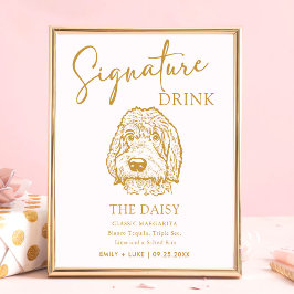 Poster Labradoodle Dog Signature Drink Sign
