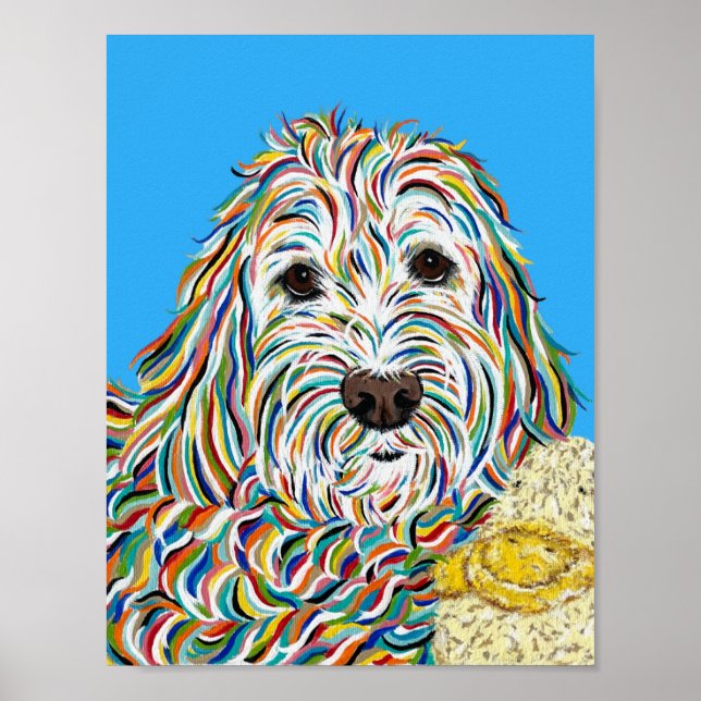 Poster Labradoodle e Ducky (Frente)