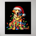 Poster Labrador Christmas Lights Santa Hog Lover<br><div class="desc">Labrador Christmas Lights Santa Hog Lover</div>