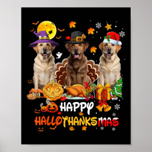 Poster Labrador Dog Happy Halloween Feliz de Ação de Graç