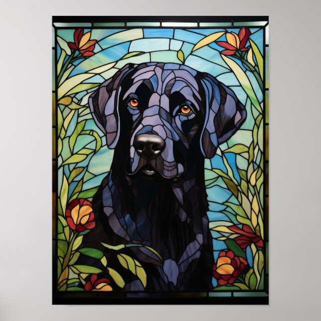 Poster Labrador preto (Frente)