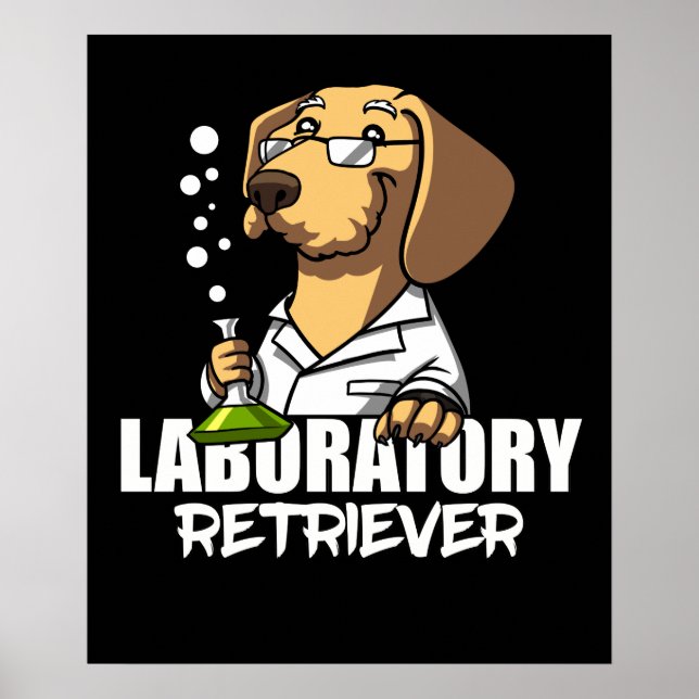 Poster Labrador Retriever Dog Chemistry Science (Frente)