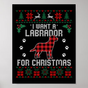 Poster Labrador Retriever Dog Lover Oferece Feliz Natal