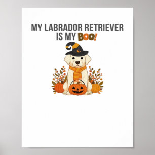 Poster Labrador Retriever Halloween Cachorro Engraçado Bo