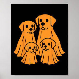 Poster Labrador Retriever Halloween Ghost Family Engraçad