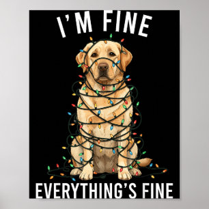 Poster Labrador Retriever Natal Estou Bem Tudo Eu