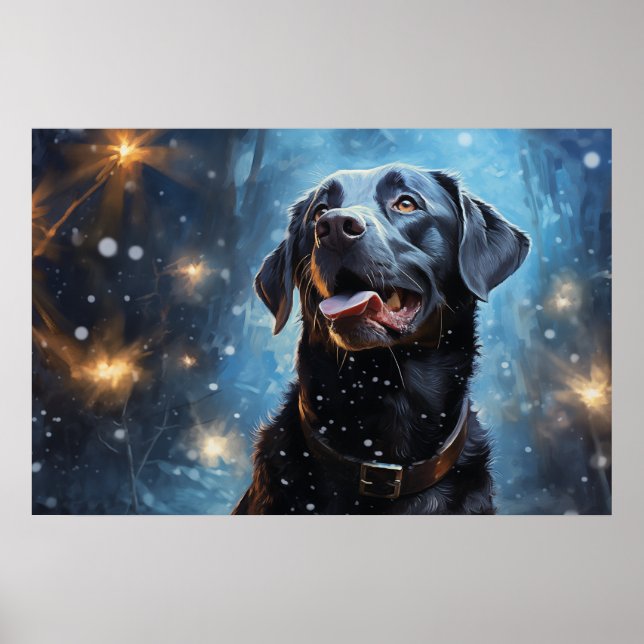 Poster Labrador Retriever preto (Frente)