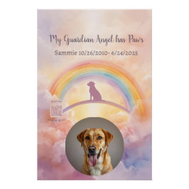 Póster Labrador Retriever Rainbow Bridge Memorial Poster