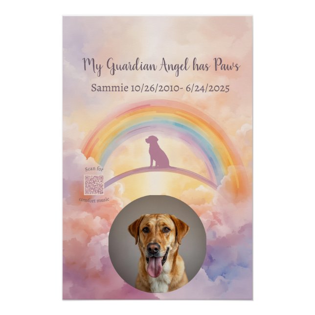 Póster Labrador Retriever Rainbow Bridge Memorial Poster (Frente)