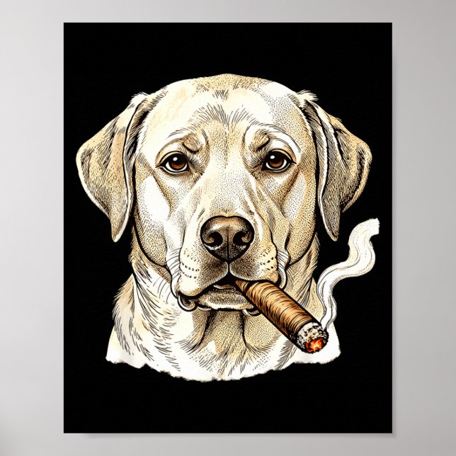 Poster labrador retriever sarcástico meme de cachorro fum (Frente)