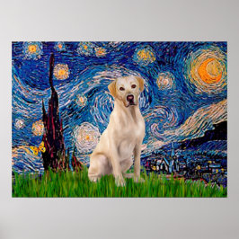Poster Labrador (Y7) - Noite Estrelada