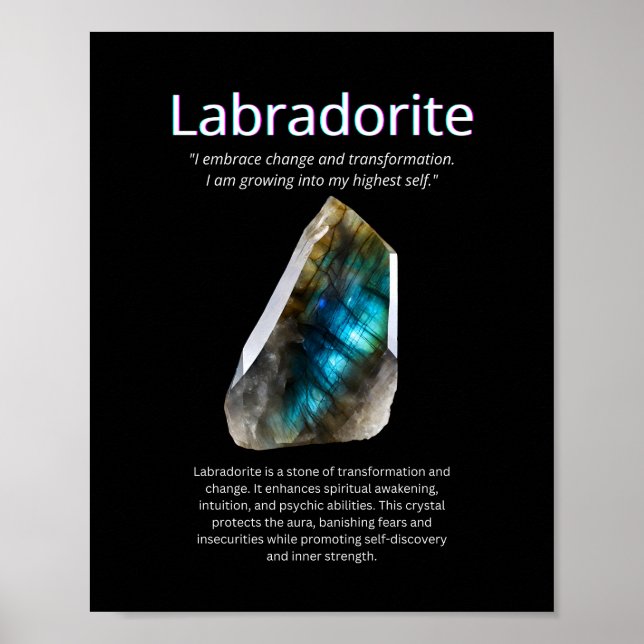 Poster Labradorite Crystal Stone Significa (Frente)