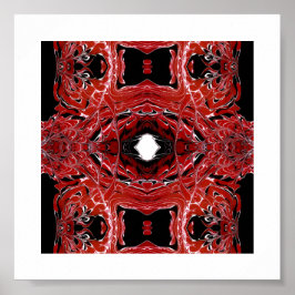 Poster Labyrinthine Abstract Red Black White Fluid Art